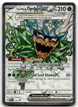 Teal Mask Ogerpon ex - 166 Ultra Rare SV: Scarlet & Violet Promo Cards NM - Image 1