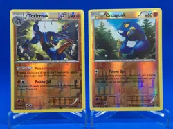 Toxicroak & Croagunk HoloReverse Set XY|SS Cards In Never Played Condition! - Image 1
