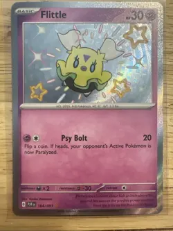 Flittle 164/091 Paldean Fates Psychic Holo Rare PokemonTCG Card NM/Mint - Image 1