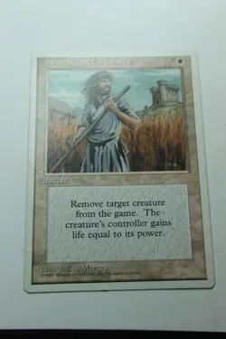 MTG Swords to Plowshares x1- -Fourth Edition-Mod/Hvy Play - Image 1