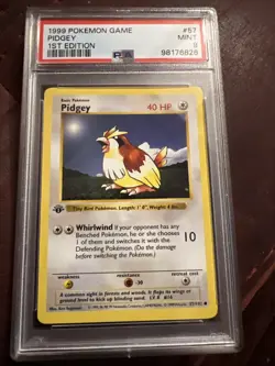 1999 Pokemon Game First 1st Edition Pidgey Non Holo #57 PSA9 - Image 1