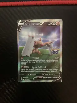 Conkeldurr V 074/078 GO Stamped Full Alt Art Ultra Rare Holo Pokemon TCG 2022 NM - Image 1