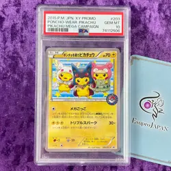 PSA 10 2015 Poncho Pikachu 203/XY-P Mega Campaign Pokemon Japanese Promo GEM - Image 1