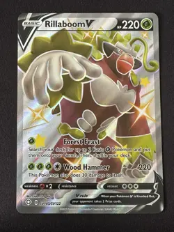POKEMON TCG RILLABOOM V SV105/SV122 SHINING FATES ULTRA RARE HOLO ENGLISH - Image 1