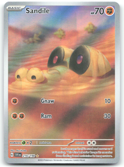 Pokemon Sandile - 216/198 - Scarlet & Violet Base Set - Illustration Rare - LP - Image 1