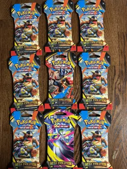 Pokemon TCG (9) Mega Evolution Sleeved Booster Packs - Assorted Sleeve Arts - Image 1