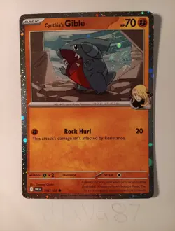 Pokemon Cynthia's Gible Destined Rivals 102/182 Cosmos Holo Promo Common - NM - Image 1