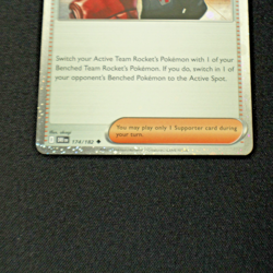 2025 Pokemon Destined Rivals Team Rockets Giovanni Cosmos Holo Swirl 174/182 - Image 2