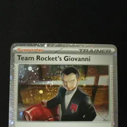 2025 Pokemon Destined Rivals Team Rockets Giovanni Cosmos Holo Swirl 174/182 - Image 3