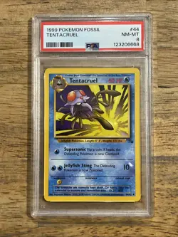 GRADED PSA 8 1999 Pokemon Fossil Tentacruel #44 - Image 1
