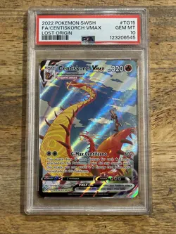 GRADED PSA 10 2022 Pokemon SWSH FA/Centiskorch VMax Lost Origin #TG15 - Image 1