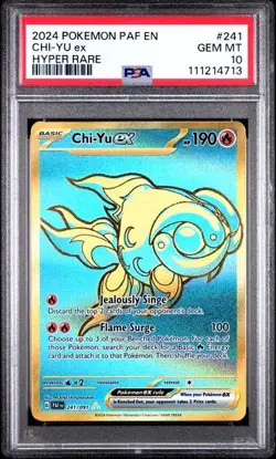 2024 Pokemon PAF EN - Paldean Fates #241 Chi-Yu Ex Hyper Rare PSA 10 - Image 1