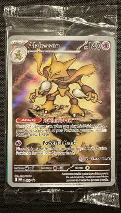 Pokemon Center Stamped Alakazam 009 Pokemon Mega Evolutions - Promo Sealed - Image 1