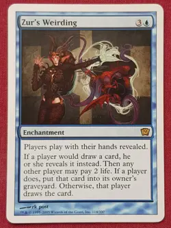 Magic The Gathering 9TH EDITION ZUR'S WEIRDING blue card MTG NINTH - Image 1