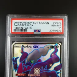 PSA 10 Darkrai GX SV70/SV94 Pokemon Hidden Fates Full Art Holo Card - Image 2