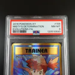 PSA 8 Misty's Determination 108/108 Evolutions Holo Graded Pokemon Card - Image 2