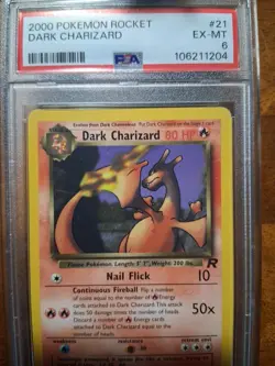2000 Pokemon Rocket Dark Charizard #21 PSA 6 Graded Card - Image 2