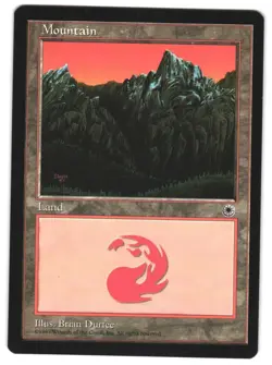 MTG Portal POR Mountain #208 Vintage Brian Durfee Artwork Two Peaks Unplayed - Image 1