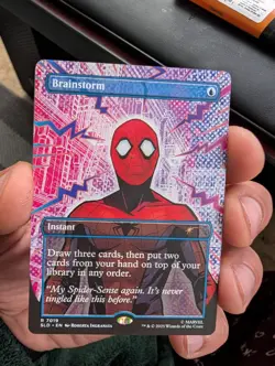 MTG Spider-Man BRAINSTORM SECRET LAIR DROP 7019 NONFOIL IN HAND - Image 1