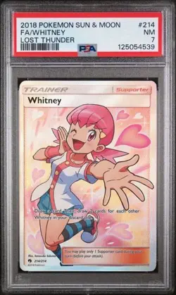 PSA 7 2018 POKEMON SUN & MOON LOST THUNDER #214 FA/WHITNEY LOST THUNDER - Image 1