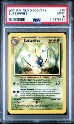 2001 POKEMON NEO DISCOVERY #19 BUTTERFREE PSA 9 - Image 1