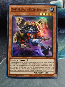 Yugioh Ragnaraika Wicked Butterfly Super Rare INFO-EN018 1st Near Mint - Image 1