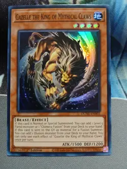 Yugioh Gazelle the King of Mythical Claws Super Rare DUNE-EN003 1st Ed Near Mint - Image 1