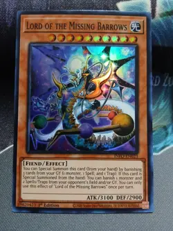 Yugioh Lord of the Missing Barrows Super Rare INFO-EN023 1st Ed Near Mint - Image 1