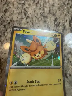 Pawmi - 040 (Cosmos Holo) Scarlet & Violet Promo Pokemon Card HD GALAXY Swirl - Image 2
