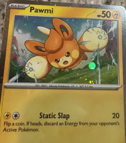 Pawmi - 040 (Cosmos Holo) Scarlet & Violet Promo Pokemon Card HD GALAXY Swirl - Image 3