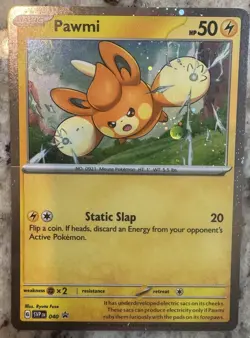 Pawmi - 040 (Cosmos Holo) Scarlet & Violet Promo Pokemon Card HD GALAXY Swirl - Image 5