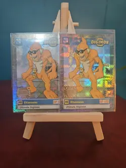 2x Digimon ETEMON 46 Ultimate UPPER DECK 1999 Foil Holo Trading Cards - Image 1
