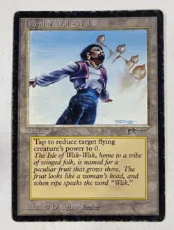 Island Of Wak-Wak Arabian Nights HP Heavy Play MTG Magic The Gathering - Image 1