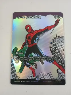 MTG Spider-Man Heroic Intervention 0034 Borderless Foil Magic Gathering NM - Image 1