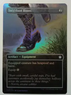 Swiftfoot Boots *Borderless FOIL Uncommon* Magic MtG x1 Foundations - Image 1