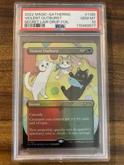 MTG✨VIOLENT OUTBURST Borderless/Ext Art FOIL✨SLD PSA 10 2022 RARE Tatamepi Art - Image 1
