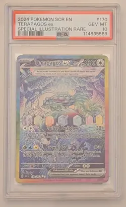 Terapagos ex 170/142 PSA 10 GEM MINT - 2024 SV07 Stellar Crown Holo Pokemon - Image 1