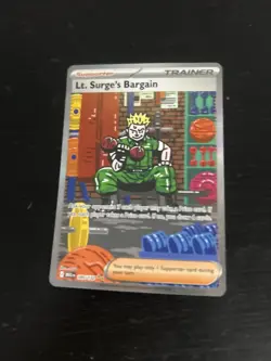 Lt. Surge's Bargain 185/132 Special Illustration Rare Pokemon Mega Evolution NM - Image 1