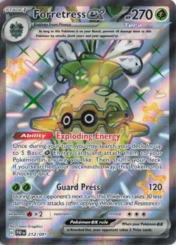 Forretress ex 212/091 Shiny Ultra Rare Holo - Pokemon TCG SV: Paldean Fates NM - Image 1