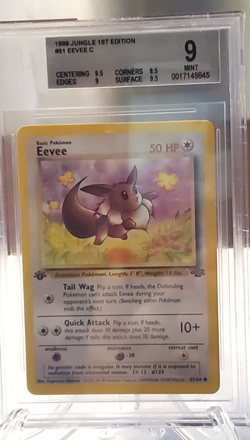 1999 Pokemon Jungle 1st Edition Eevee #51/64 BGS 9 - Image 4
