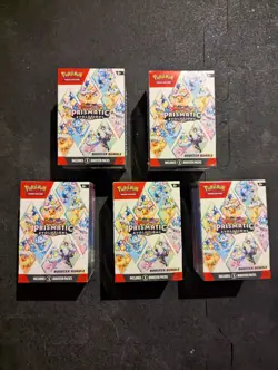 (x5) Pokemon Scarlet & Violet Prismatic Evolutions Booster Bundle TCG Cards - Image 1