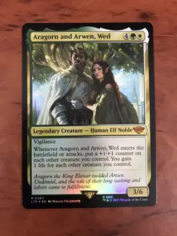 Aragorn and Arwen Wed Foil MTG Magic the Gathering Card NM Mint Lord Rings LTR - Image 1