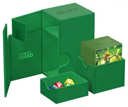 ULTIMATE GUARD TWIN FLIP n TRAY GREEN 80+ XENOSKIN MONOCOLOR DECK Card CASE - Image 1