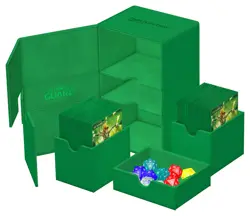 ULTIMATE GUARD TWIN FLIP n TRAY Green 160+ XENOSKIN MONOCOLOR DECK Card CASE - Image 1