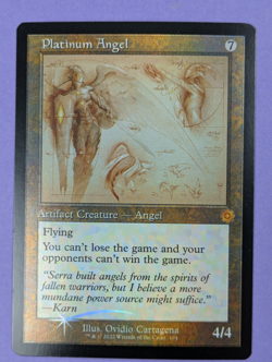 MTG Magic: The Brothers' War Retro Artifacts: Platinum Angel Foil #104 Mythic NM - Image 1