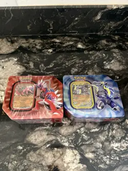 Pokemon TCG Paldea Legends Tins Bundle - Koraidon & Miraidon EX - 2 Sealed Tins - Image 1
