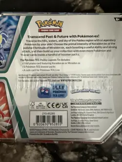 Pokemon TCG Paldea Legends Tins Bundle - Koraidon & Miraidon EX - 2 Sealed Tins - Image 5