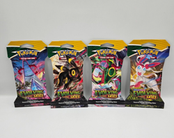 Pokemon Evolving Skies Sleeved Booster 4x Pack Art Set Umbreon Rayquaza Sylveon - Image 1