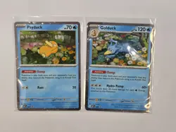 Pokemon TCG Mega Evolutions Psyduck 007 Golduck 008 Black Star Promo Holo NEW NM - Image 1