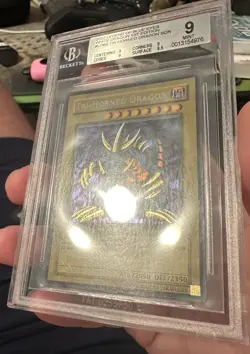 Yu-Gi-Oh! TCG Tri-Horned Dragon Lob - 000 1st Edition WAVY/FADED BGS 9 MINT - Image 1